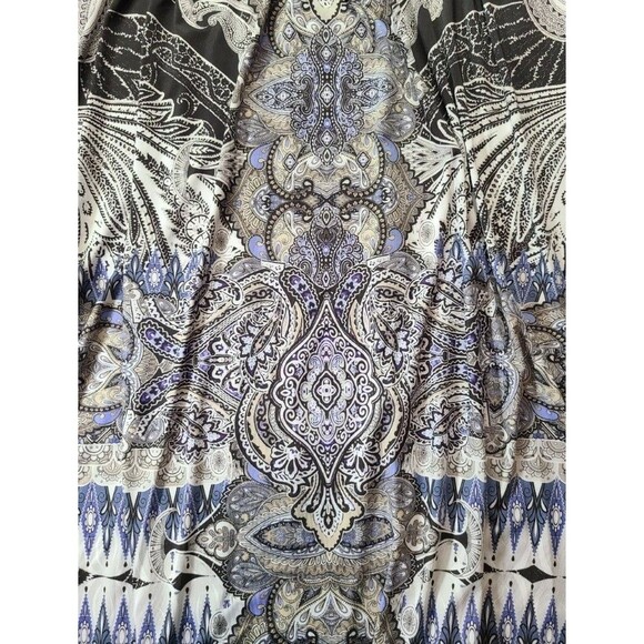 Apt. 9 Paisley Tank Dress Size Small Black Purple Sleeveless V-Neck Stretch - Picture 2 of 10